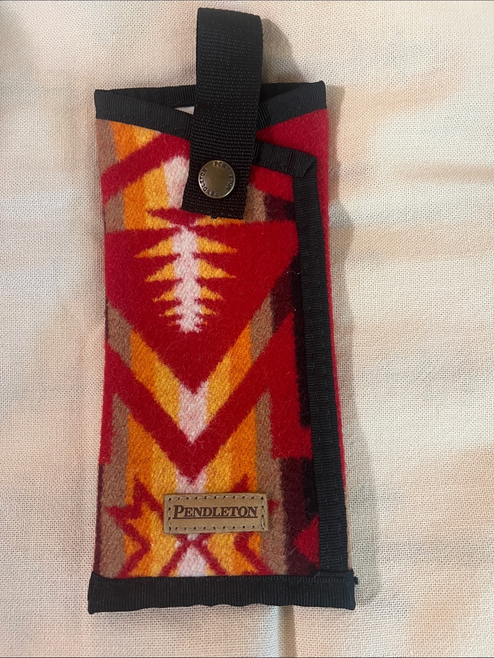 Pendleton Red & Orange Geometric Wool/Cotton Glasses Sleeve